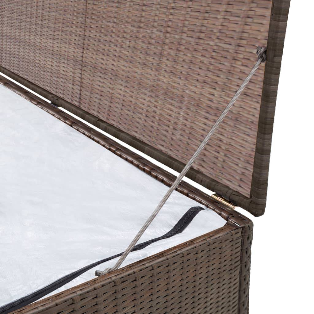 Helloshop26 - Coffre boîte meuble de jardin rangement marron 120 x 50 x 60 cm résine tressée - Imagen 3