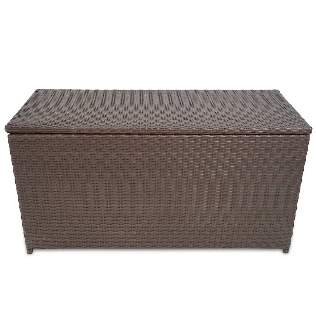 Helloshop26 - Coffre boîte meuble de jardin rangement marron 120 x 50 x 60 cm résine tressée - Imagen 2