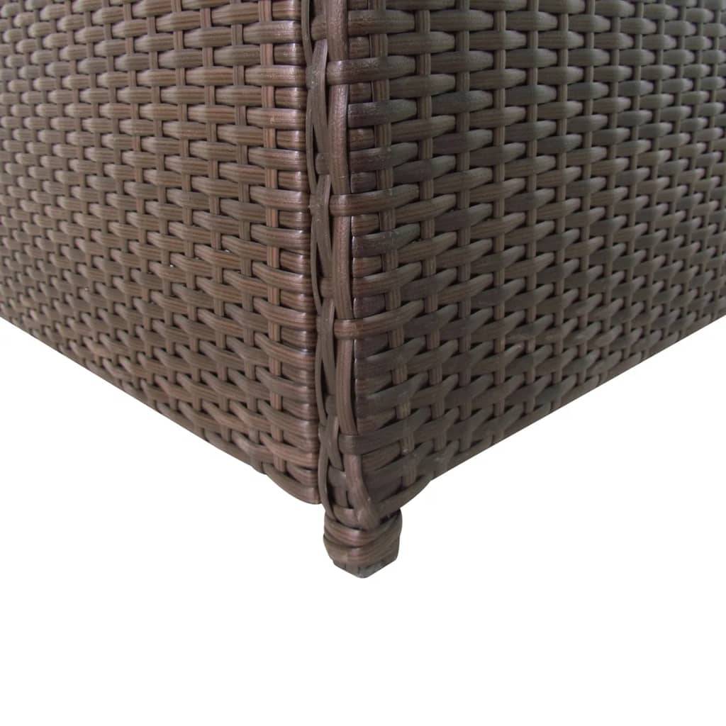 Helloshop26 - Coffre boîte meuble de jardin rangement marron 120 x 50 x 60 cm résine tressée - Imagen 4