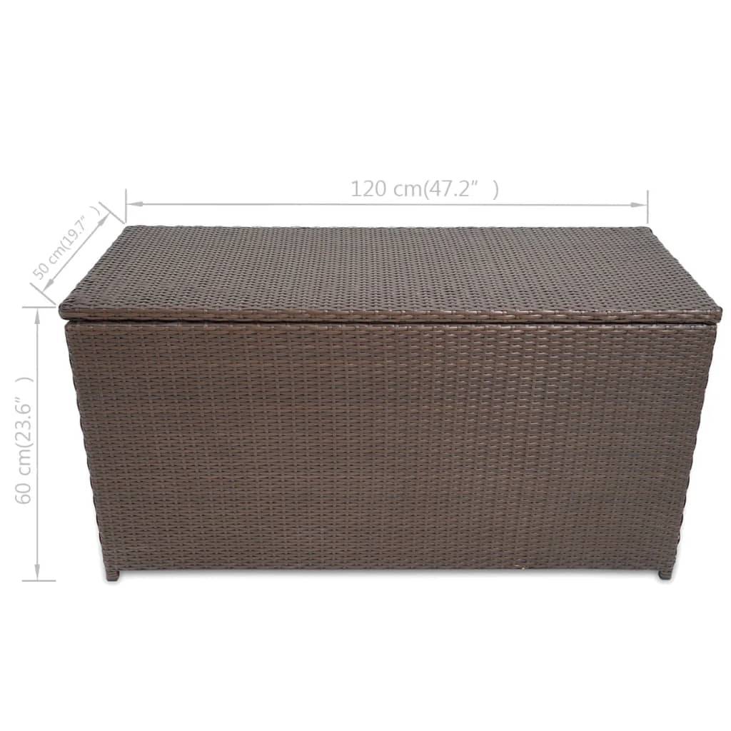 Helloshop26 - Coffre boîte meuble de jardin rangement marron 120 x 50 x 60 cm résine tressée - Imagen 5