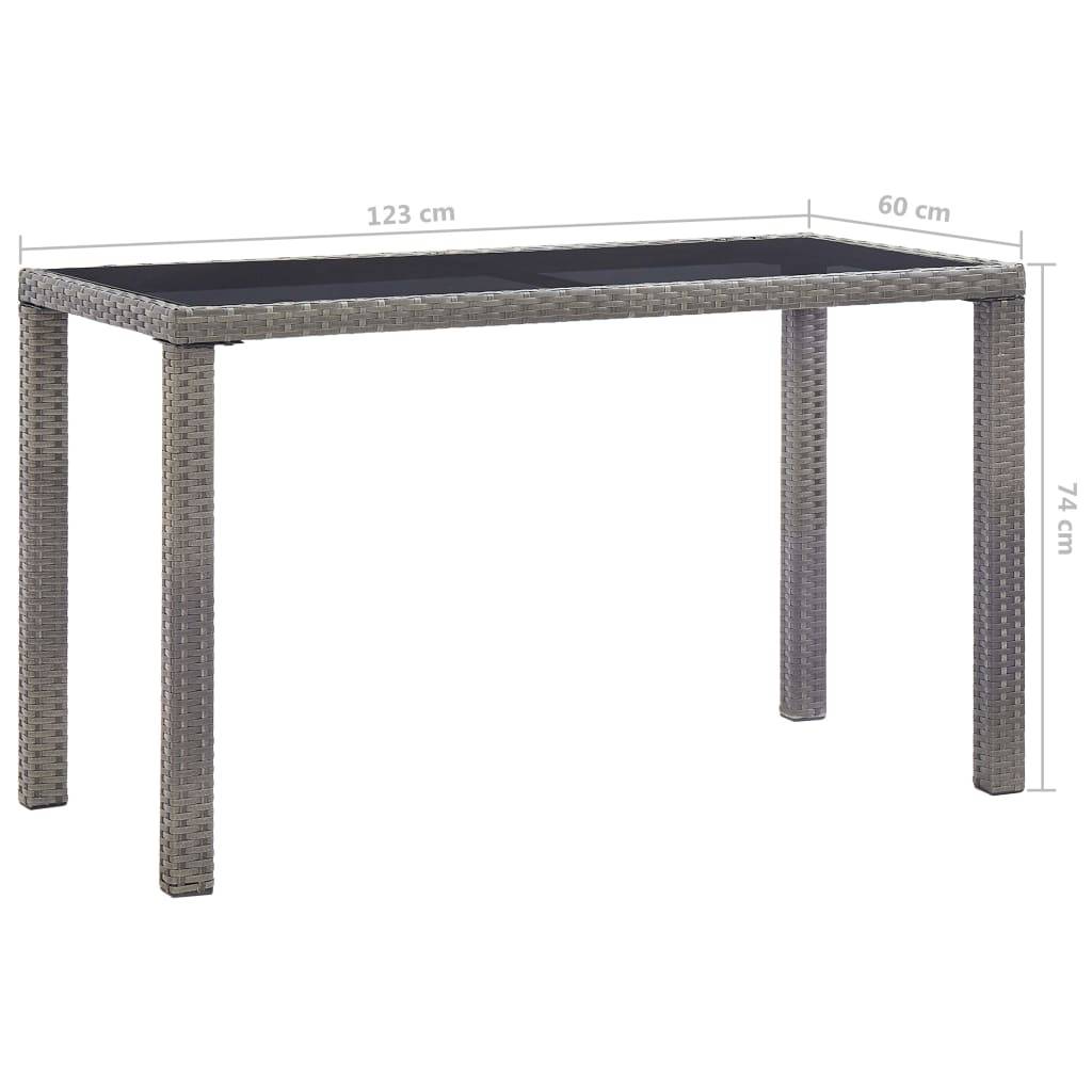 PANGIVO - Table de jardin Résine tressée Anthracite 123 x 60 x 74 cm - PANGIVO - Image 5