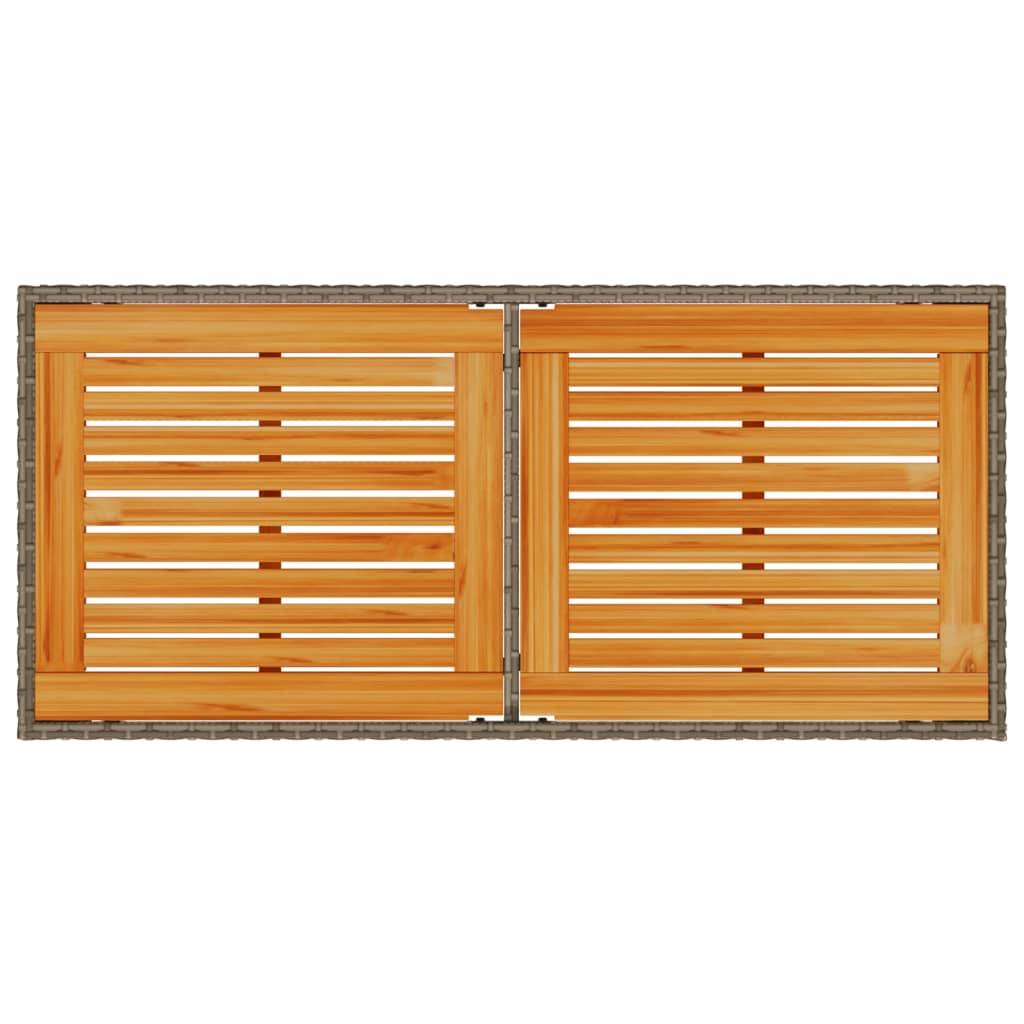 ComfortXL - Table de Jardin Bi-Matière 115cm, Structure Résine Tressée Grise et Plateau en Bois d'Acacia Massif – ComfortXL Outdoor Living - Image 7