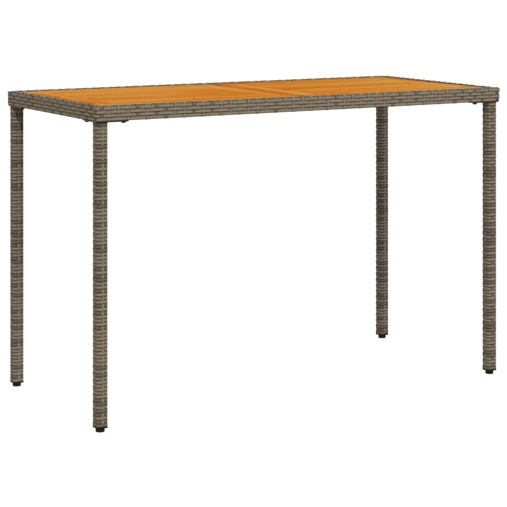 ComfortXL - Table de Jardin Bi-Matière 115cm, Structure Résine Tressée Grise et Plateau en Bois d'Acacia Massif – ComfortXL Outdoor Living - Image 2