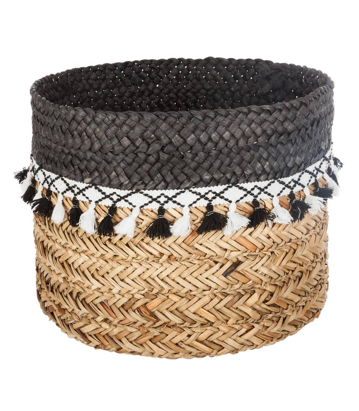 Set de 3 Paniers de rangement en Seagrass avec Pompons - Imagen 4