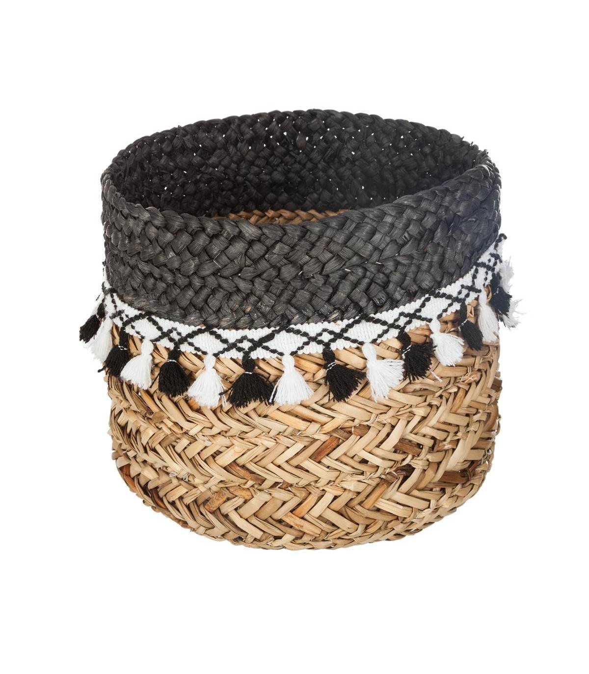 Set de 3 Paniers de rangement en Seagrass avec Pompons - Imagen 2