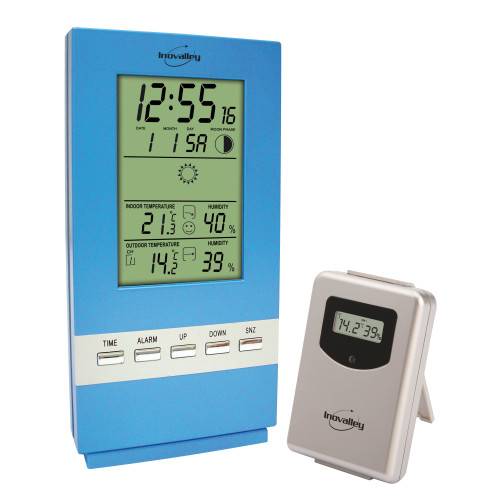 Inovalley - Station météo écran LCD complète bleue - Image 1