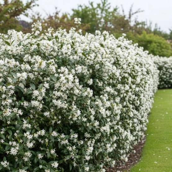 Osmanthe de Burkwood, Osmanthus à fleurs Blanche - feuillage Persistant - Pot de 7,5L - 60/80 cm- hauteur à maturité De 2,50 m à 3,00 m - Image 3