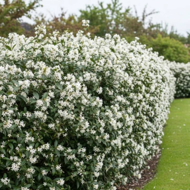Osmanthe de Burkwood, Osmanthus à fleurs Blanche - feuillage Persistant - Pot de 7,5L - 60/80 cm-  hauteur à maturité De 2,50 m à 3,00 m - Imagen 3