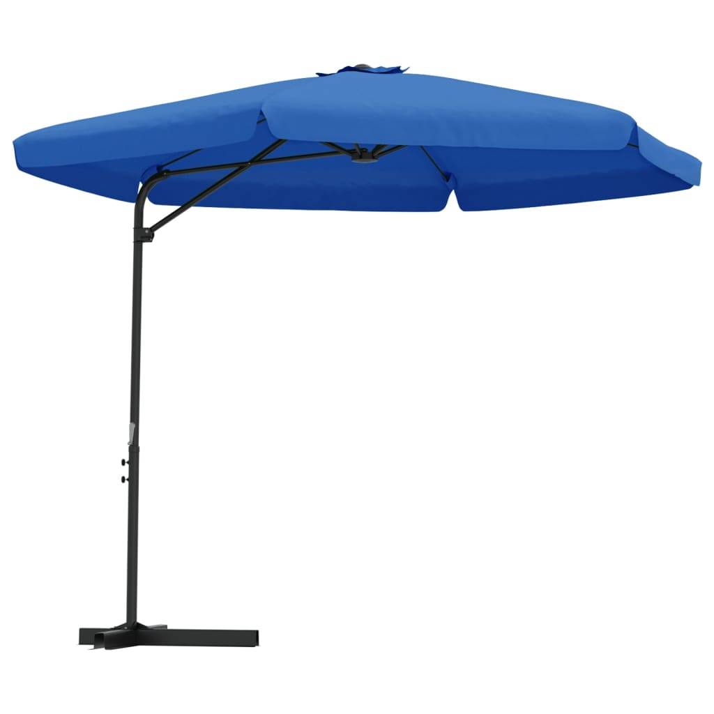 Helloshop26 - Parasol d'extérieur avec mât en acier 300 cm bleu - Imagen 1