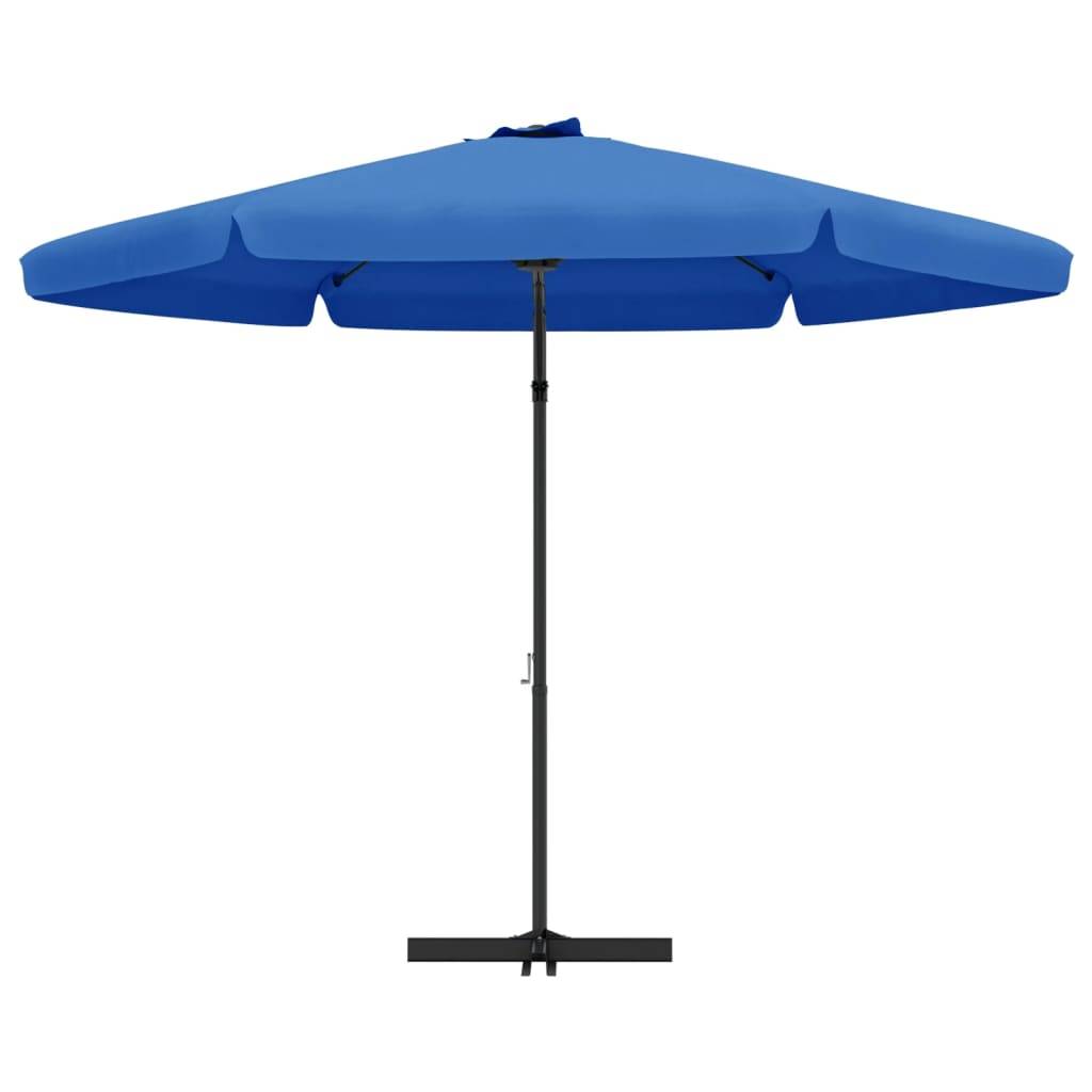 Helloshop26 - Parasol d'extérieur avec mât en acier 300 cm bleu - Imagen 3