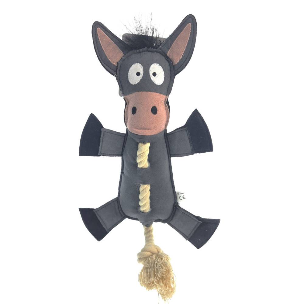Jouet ÂNE gris avec corde 40 cm pour chien - Imagen 1