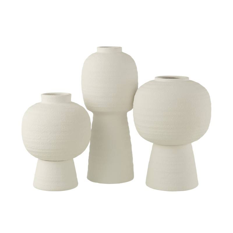 J-Line - Vase lanterne en céramique blanc 21.5x21.5x50 cm - J-Line - Image 2