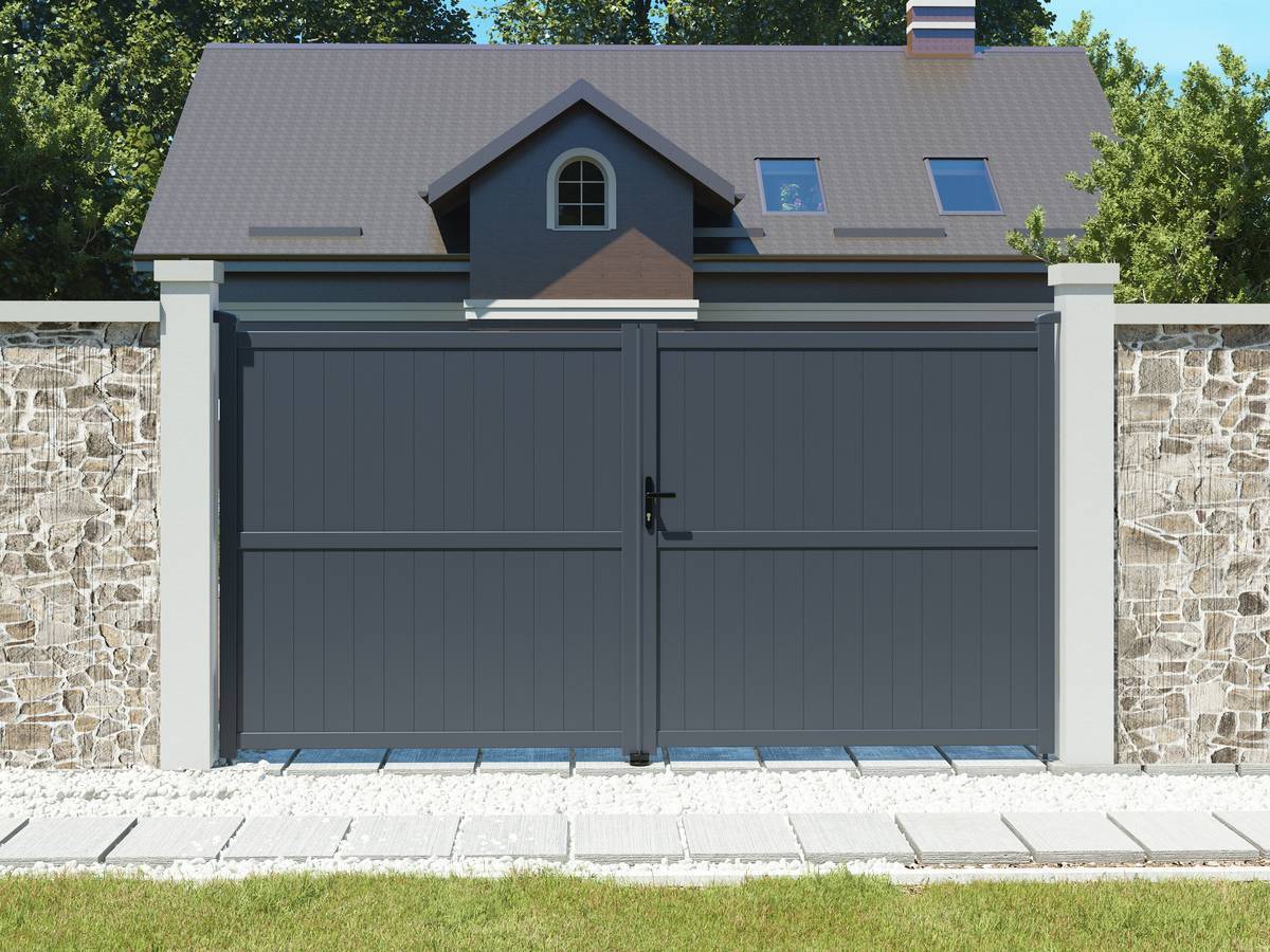 Habitat Et Jardin - Portail Aluminium "maurice" - 349.5 X 180.9 Cm - Gris -habitat Et Jardin - Imagen 2