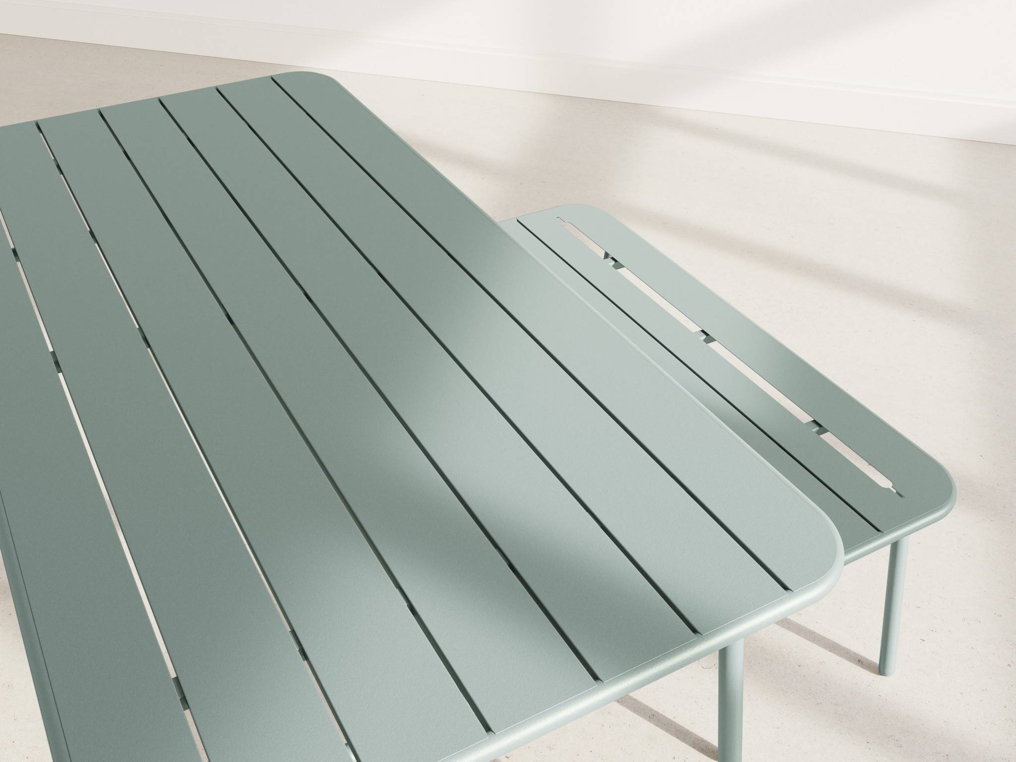 Best Mobilier - Ribola - ensemble table et bancs de jardin - 4 personnes - vert - Best Mobilier - Image 4