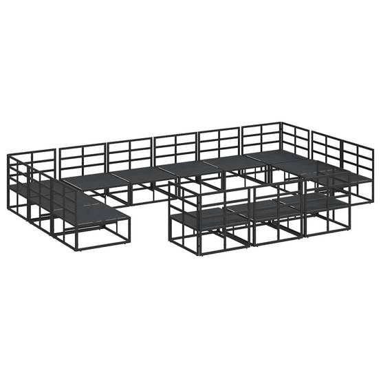 Grand Salon de Jardin en Aluminium 14 Pièces Modulable pour 13 Personnes Noir – ComfortXL Outdoor Living - Image 7
