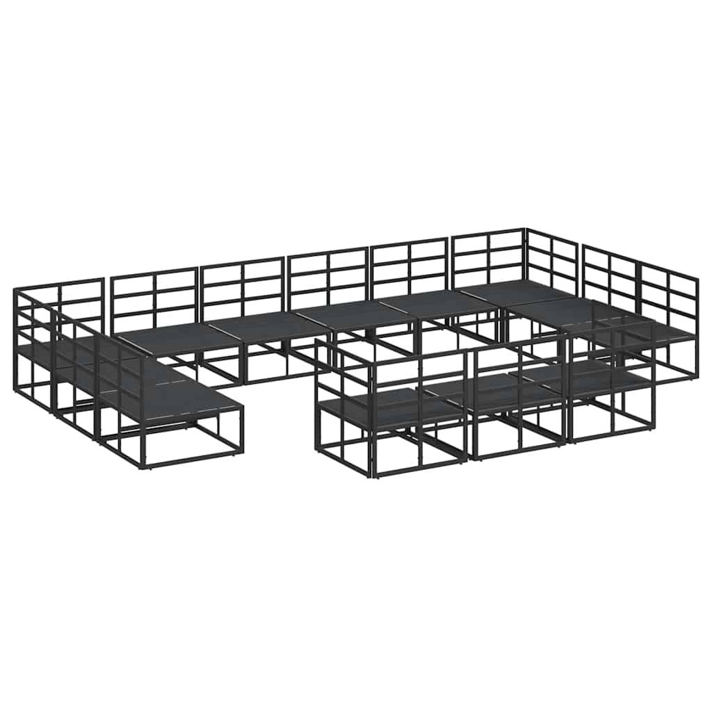 Grand Salon de Jardin en Aluminium 14 Pièces Modulable pour 13 Personnes Noir – ComfortXL Outdoor Living - Image 7