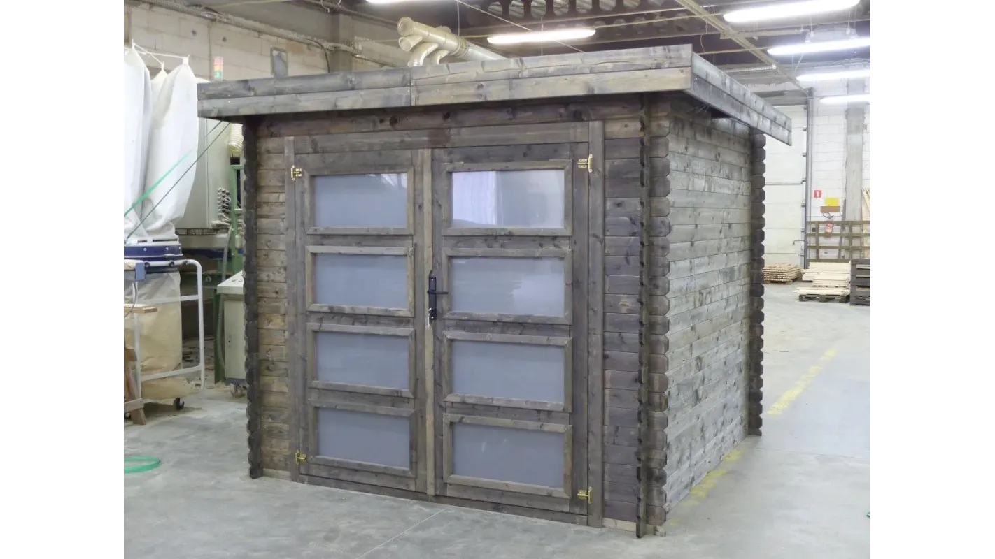 Altanka - Abri de jardin en bois - 6m2 - 2,46x2,46m - Traité - Ep. 19mm - Couleur: gris - DOM280 - Imagen 3