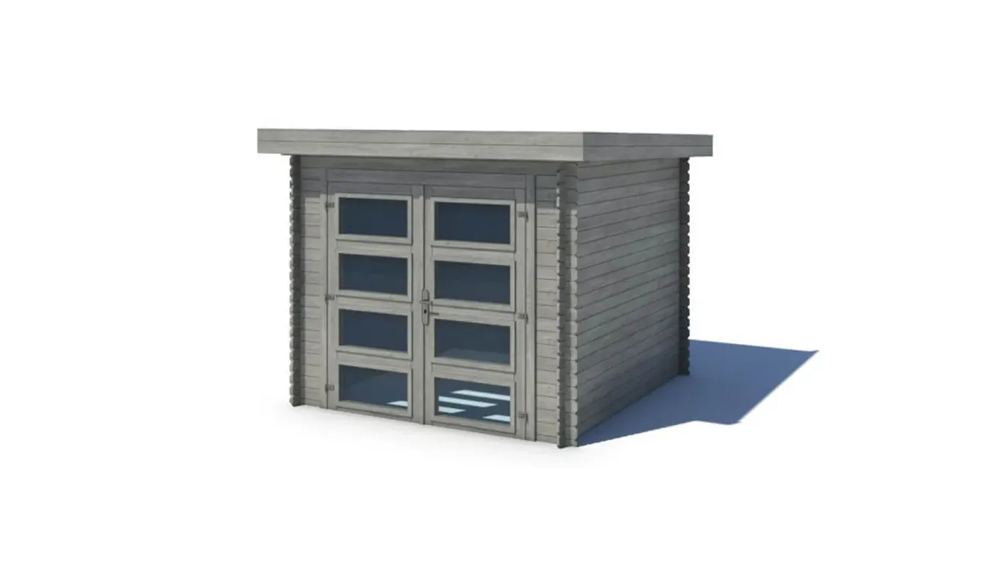 Altanka - Abri de jardin en bois - 6m2 - 2,46x2,46m - Traité - Ep. 19mm - Couleur: gris - DOM280 - Imagen 1