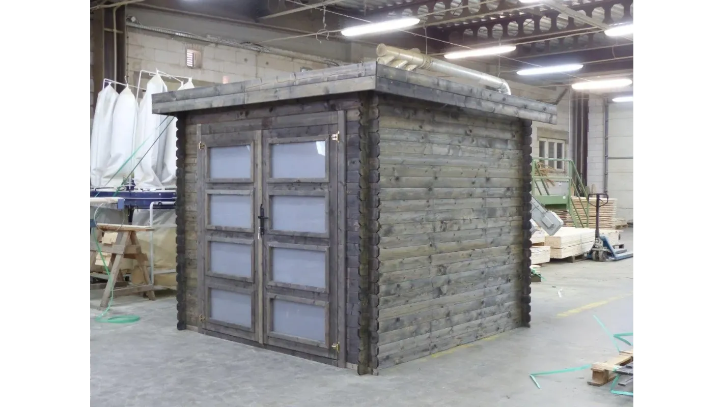 Altanka - Abri de jardin en bois - 6m2 - 2,46x2,46m - Traité - Ep. 19mm - Couleur: gris - DOM280 - Imagen 4