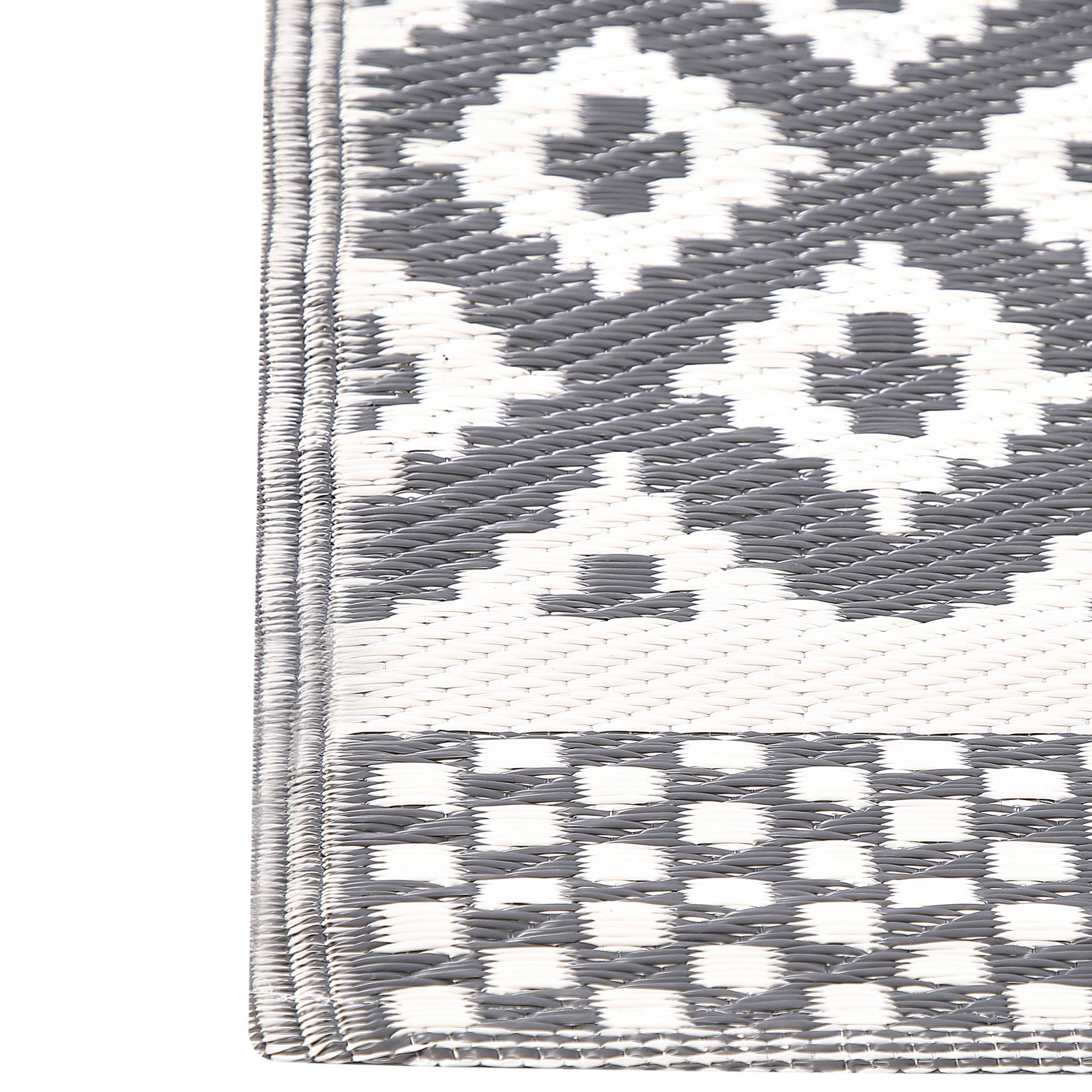 Beliani - Tapis d'Extérieur et Intérieur au Motif Géométrique Gris Polyvalent 120 x 180 cm Idéal pour Terrasse ou Jardin Scandinave et Boho Beliani - Imagen 5