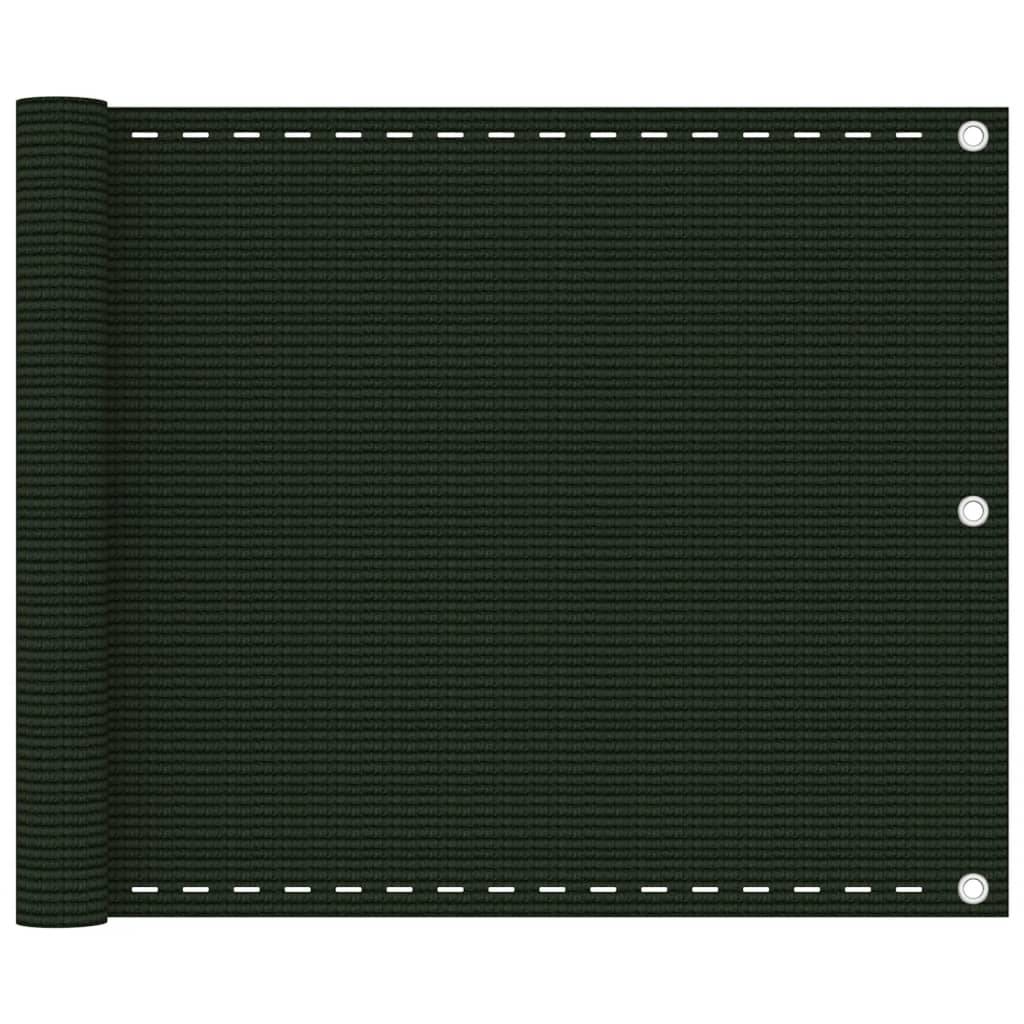 Helloshop26 - Écran de balcon brise pare vue protection confidentialité 75 x 300 cm PEHD vert foncé - Imagen 1