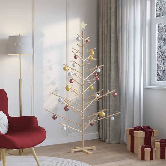ComfortXL - Sapin de Noël en bois de pin massif Décoration scandinave Naturel 180 cm – ComfortXL Outdoor Living - Image 4