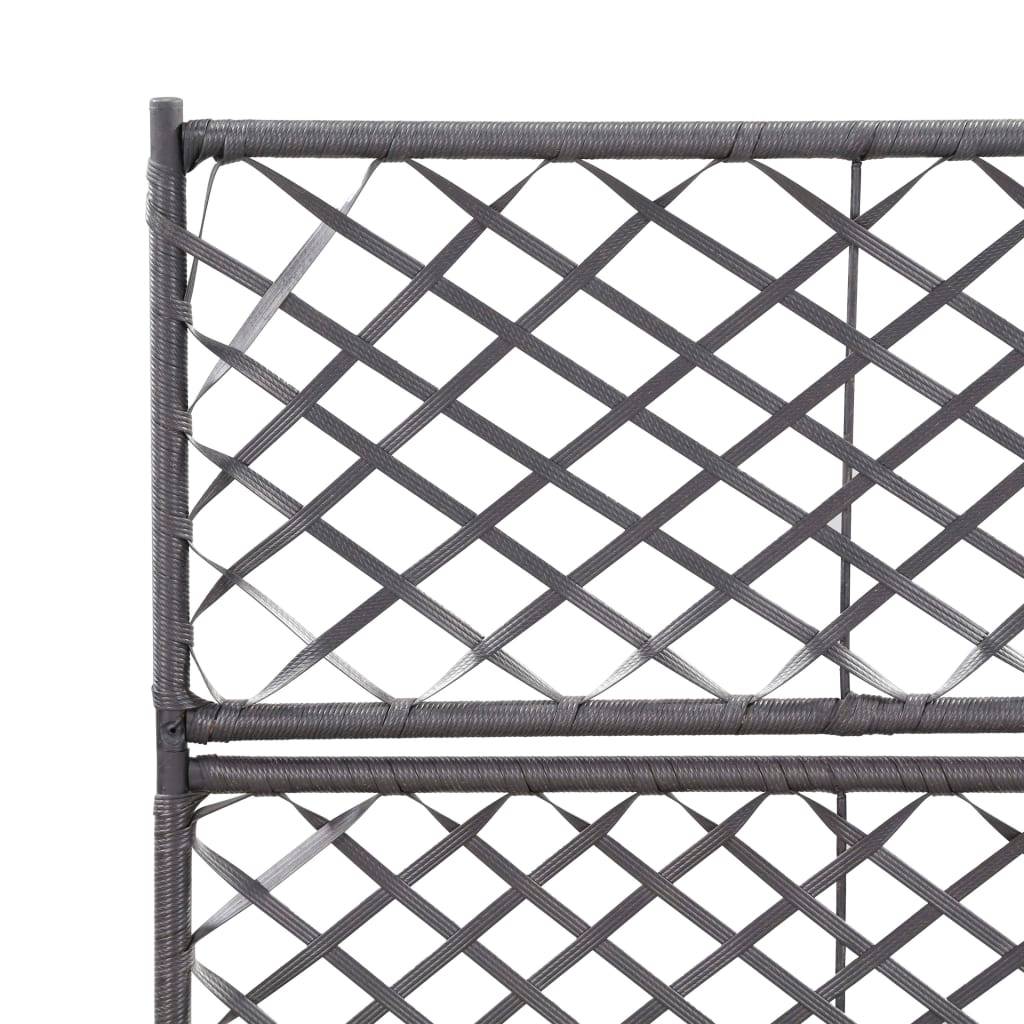 Helloshop26 - Jardinière lit surélevé plantes fleurs jardin treillis 2 pots 58 x 30 x 107 cm résine tressée marron - Imagen 5