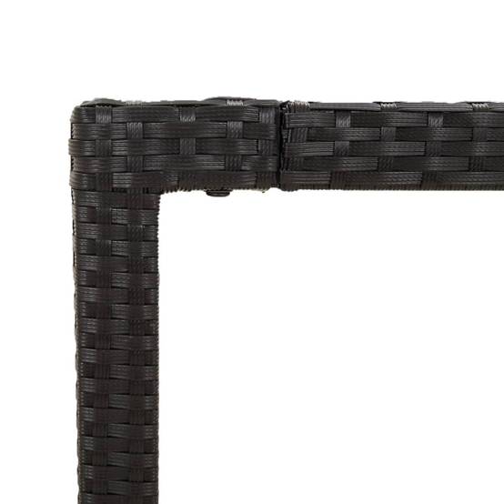 ComfortXL - Grande Table de Jardin 150x90cm Résine Tressée Noire et Plateau Bois d'Acacia – ComfortXL Outdoor Living - Image 6