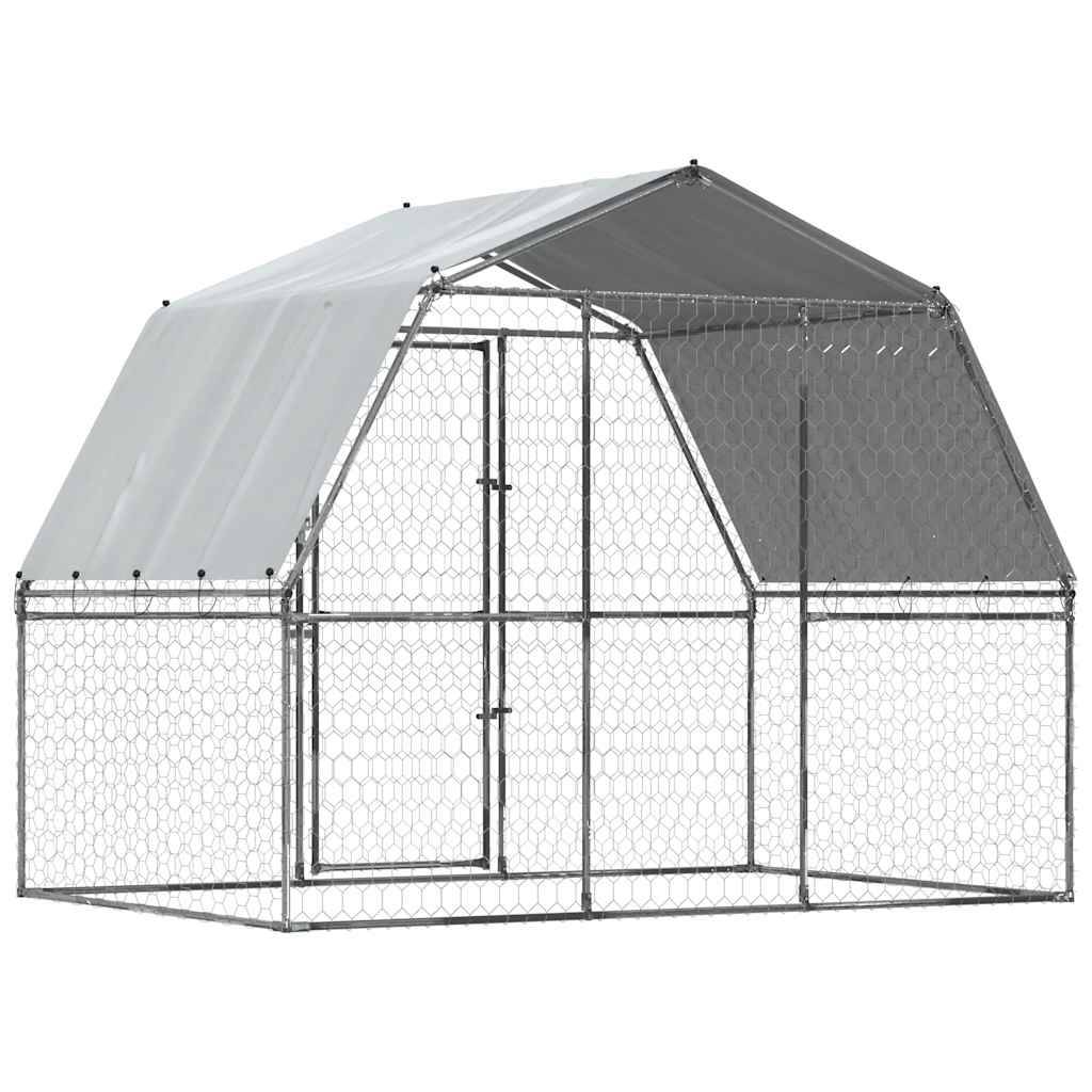 Vidaxl - Cage pour chiens avec toit et porte argenté acier galvanisé vidaXL 3294908 - Image 7