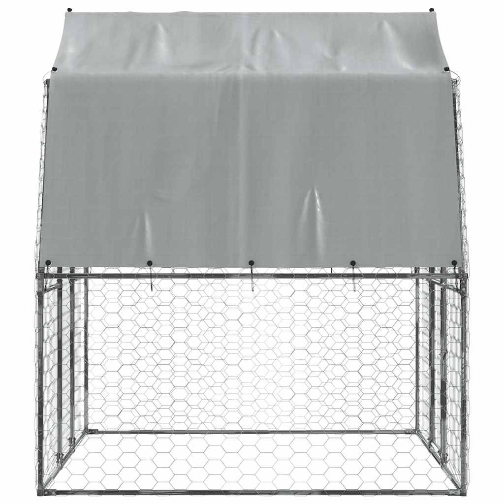 Vidaxl - Cage pour chiens avec toit et porte argenté acier galvanisé vidaXL 3294908 - Image 6
