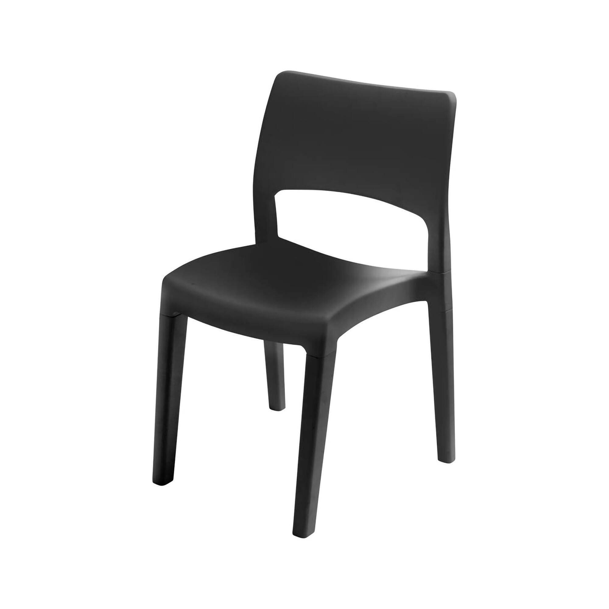 Dmora - Chaise d'extérieur Dametran, Chaise pour table à manger, Fauteuil d'extérieur, Siège de jardin, 100% Made in Italy, 50x51h82 Cm, Anthracite - Dmora - Imagen 1