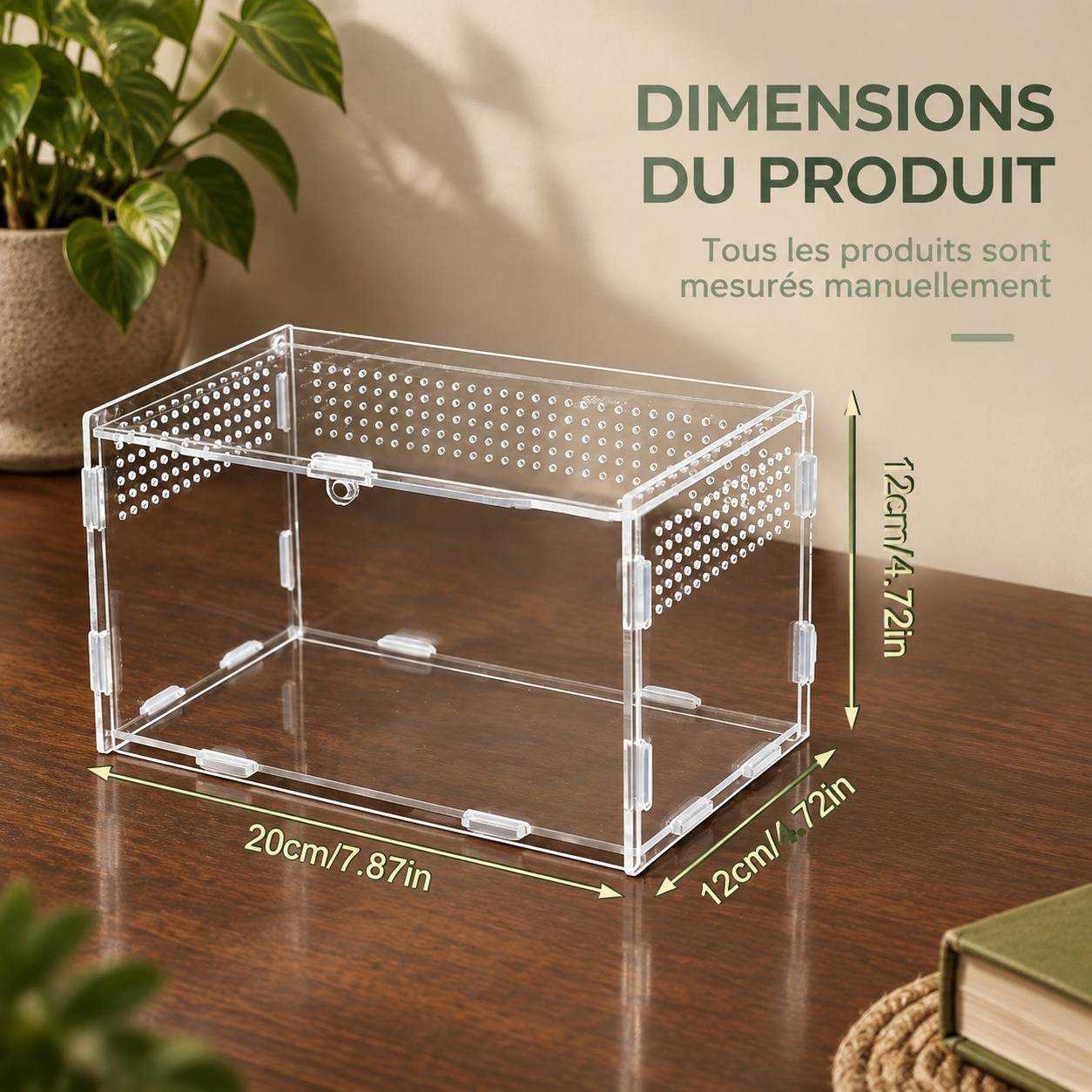 Boîte d'élevage pour reptiles acrylique transparente ventilée portable pour petits animaux rampants - Image 9