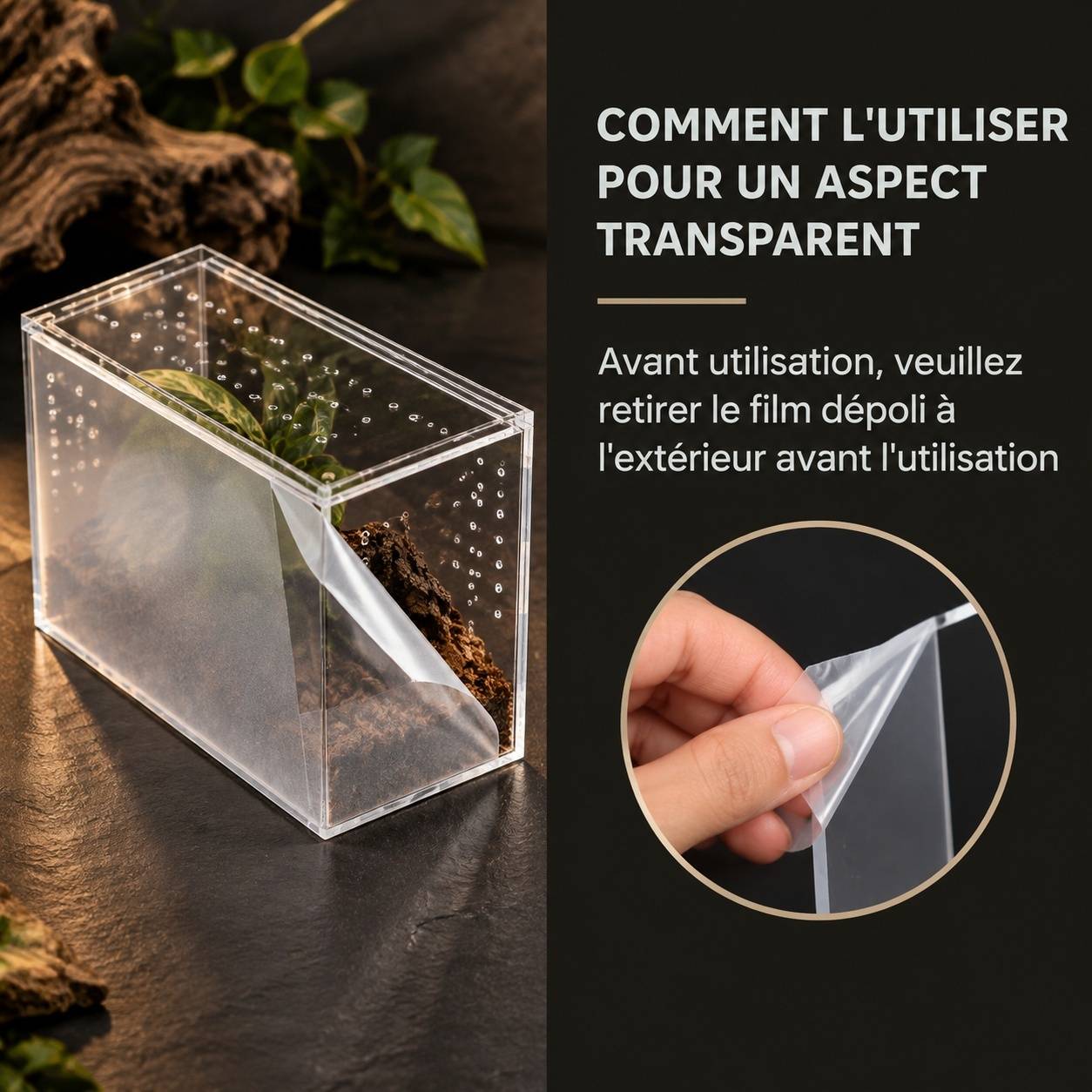 Boîte d'élevage pour reptiles acrylique transparente ventilée portable pour petits animaux rampants - Image 2