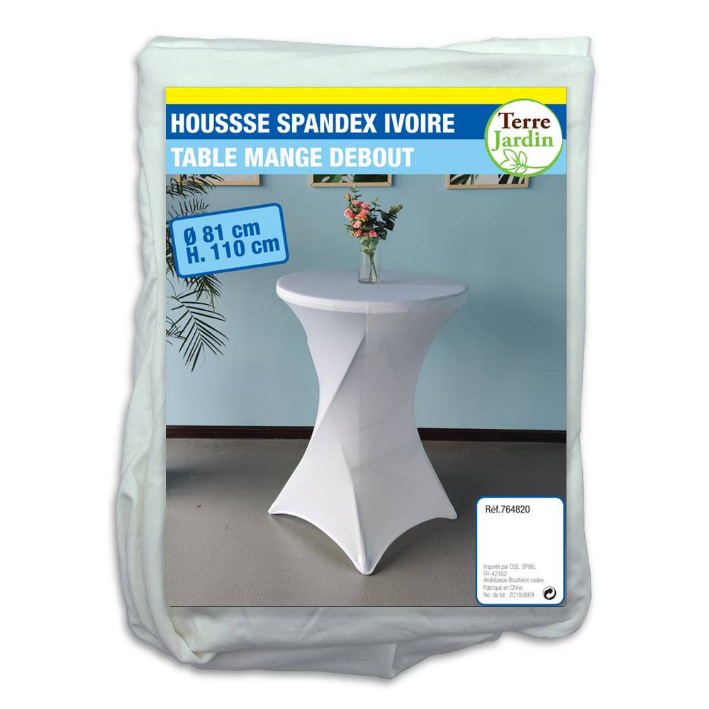 Terre Jardin - Housse extensible pour mange debout Ø81 cm blanc - TERRE JARDIN - Imagen 3