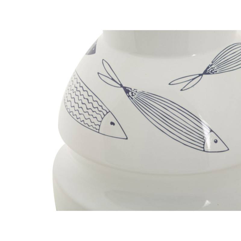 Vase motif poisson en céramique blanche 15x24 cm - Mauro Ferretti - Image 3