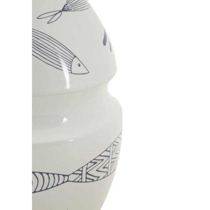 Vase motif poisson en céramique blanche 15x24 cm - Mauro Ferretti - Image 4