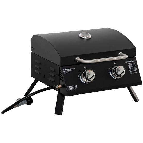 Barbecue à gaz de table acier noir 55 x 46.5 x 41 cm - PANGIVO - Image 1