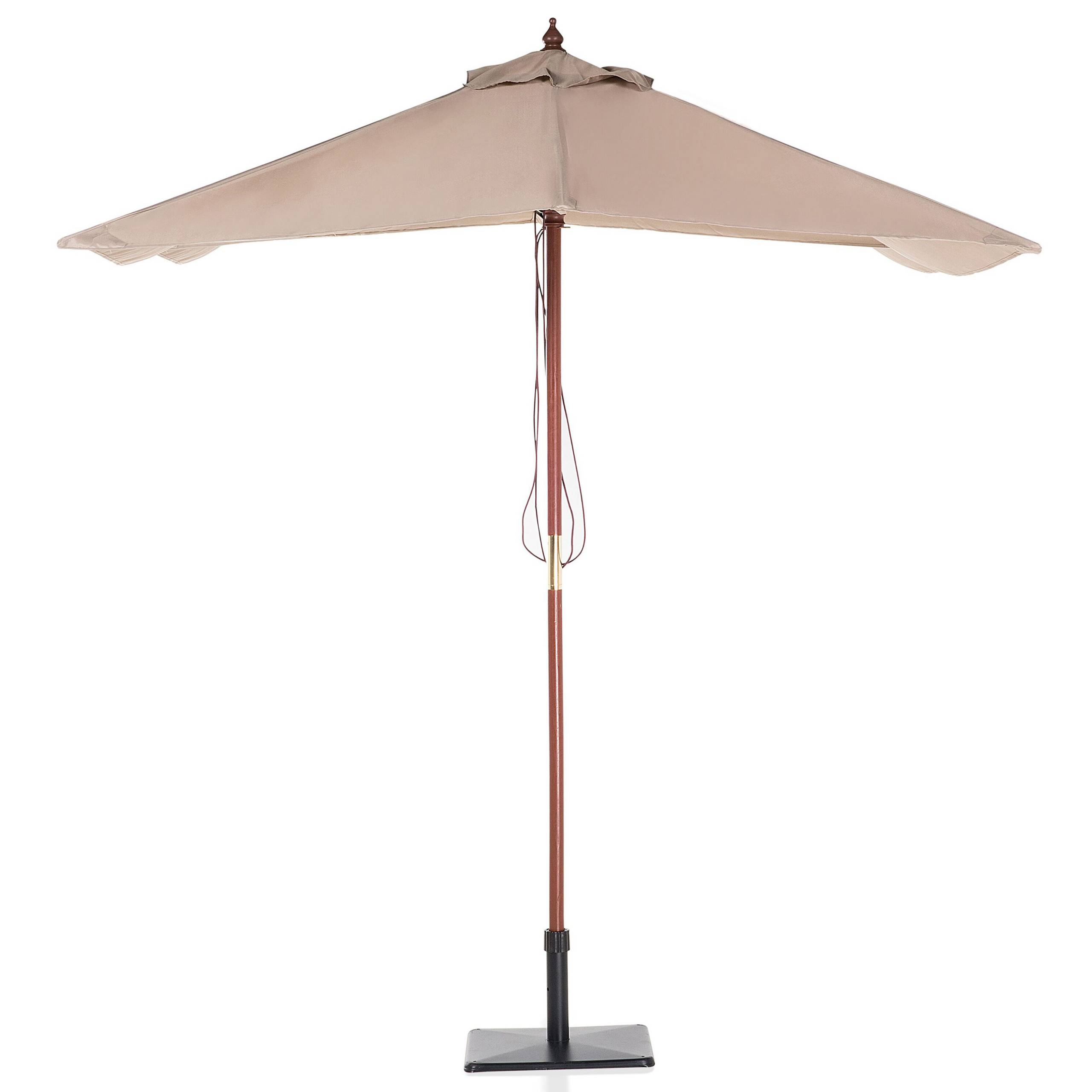 Beliani - Parasol de Jardin ou de Terrasse Rectangulaire Beige Marron avec Pied en Bois, Toile Anti UV 144 x 195 cm et Ouverture Facile avec Corde Beliani - Imagen 5