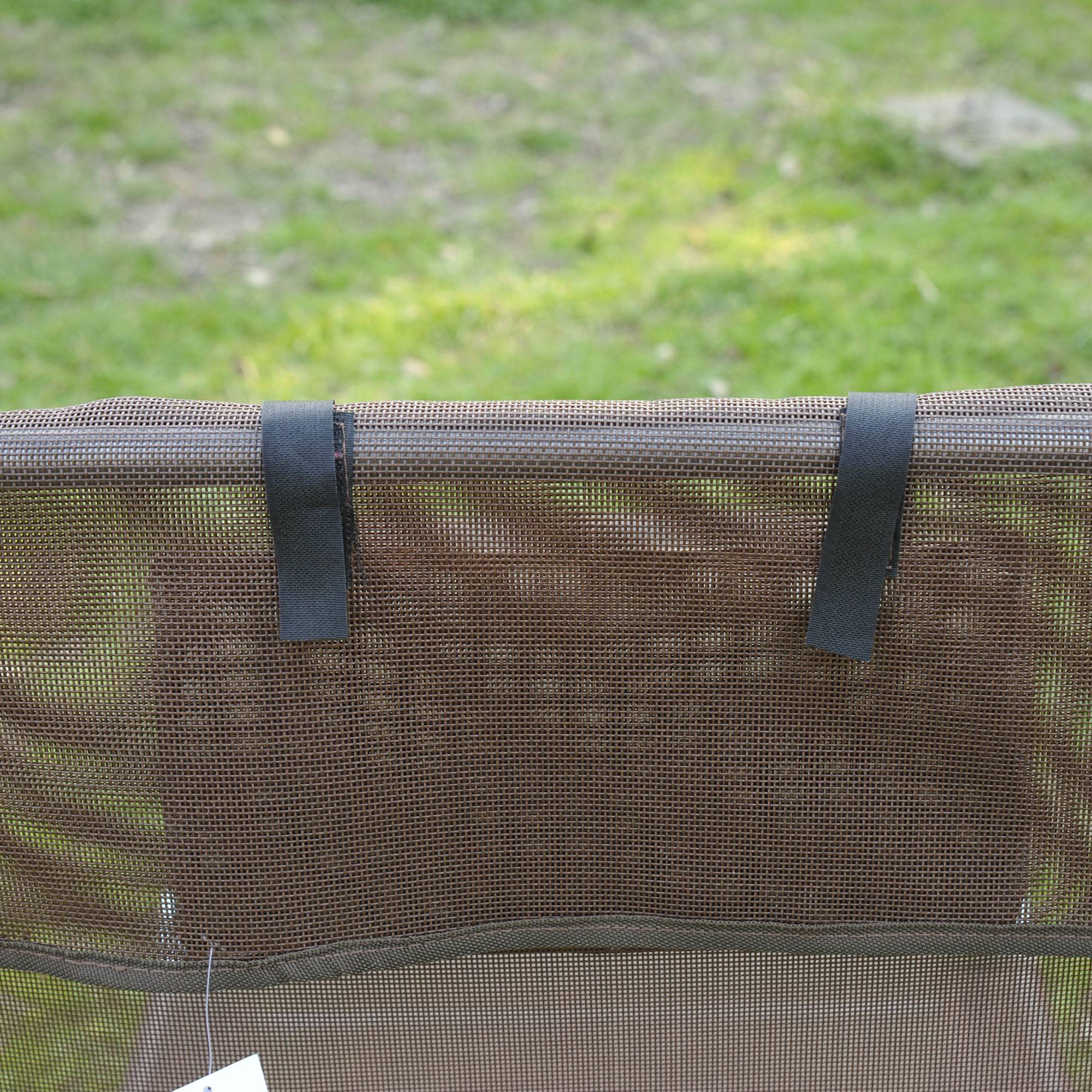 Transat pliable et réglable, chaise longue de jardin avec appui-tête 5 positions, capacité de charge 120 kg, marron - Image 9