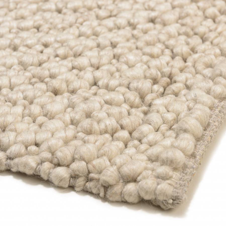 Macabane - QUENTIN - Tapis rectangulaire 200x290cm en laine bouclée couleur beige - Imagen 5