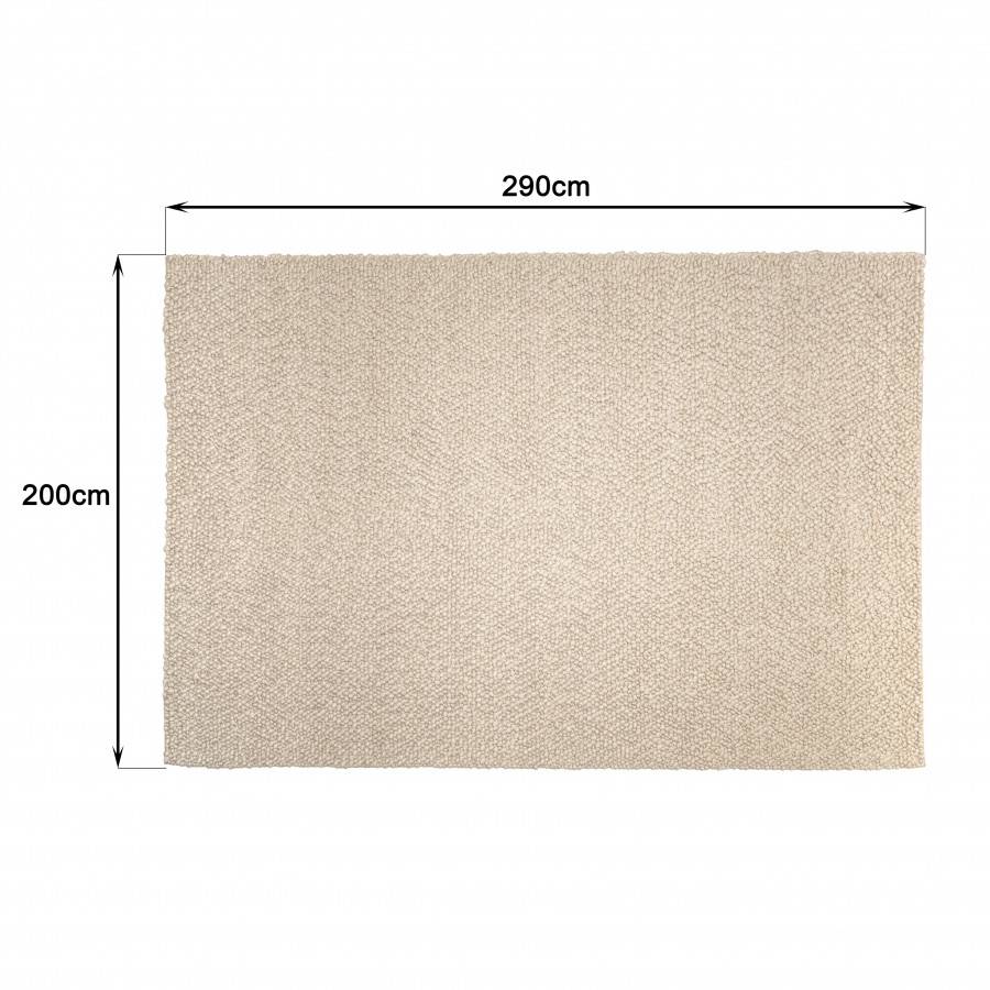 Macabane - QUENTIN - Tapis rectangulaire 200x290cm en laine bouclée couleur beige - Imagen 9