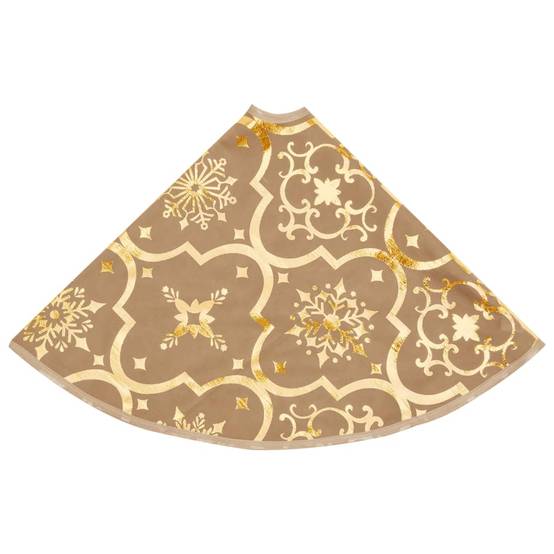 Jupe de sapin de Noël - Robe de sapin - Tapis de sapin de luxe avec chaussette Jaune 150cm Tissu - Image 5