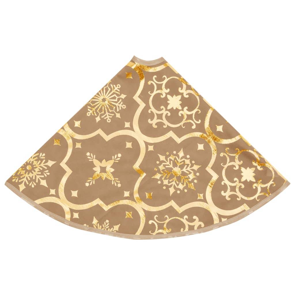 Jupe de sapin de Noël - Robe de sapin - Tapis de sapin de luxe avec chaussette Jaune 150cm Tissu - Image 5