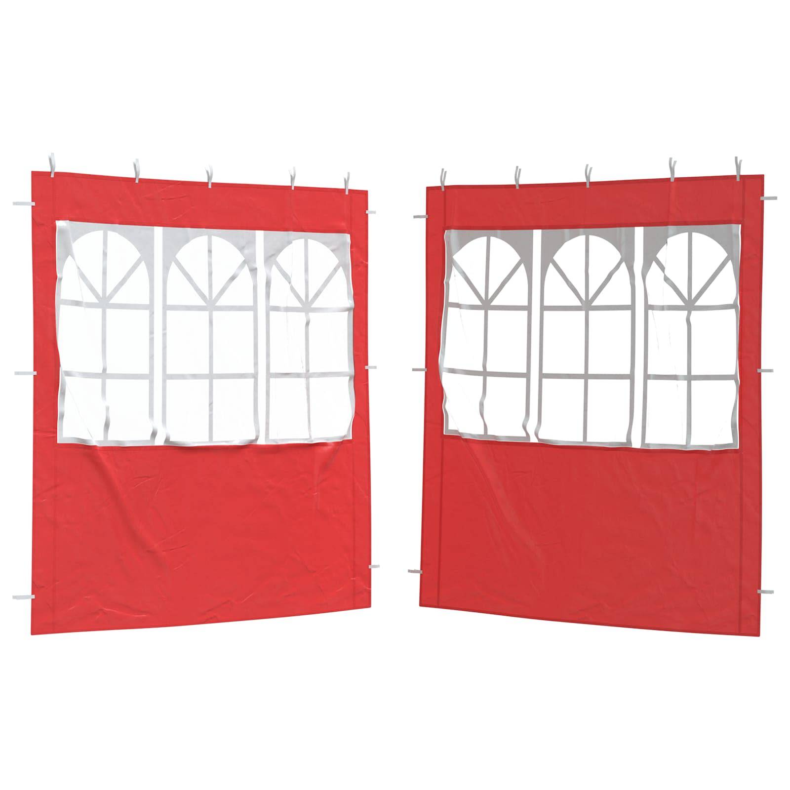 Parois de tente de fête PE et acier rouge 200 x 195 cm - PANGIVO - Image 2