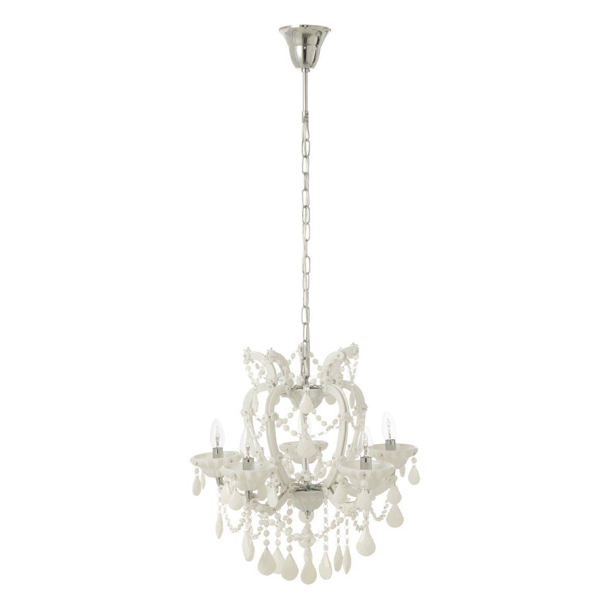 J-Line - Lustre en Verre "Antique" 57cm Blanc