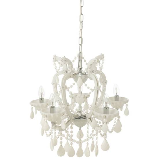 J-Line - Lustre en Verre "Antique" 57cm Blanc - Image 3