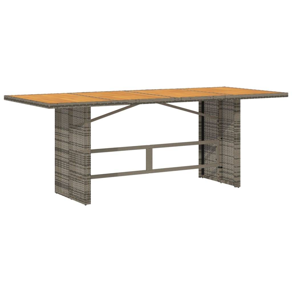 ComfortXL - Table de Jardin Bi-Matière Grise et Bois d'Acacia 190cm, Structure en Poly Rotin Robuste – ComfortXL Outdoor Living - Image 2