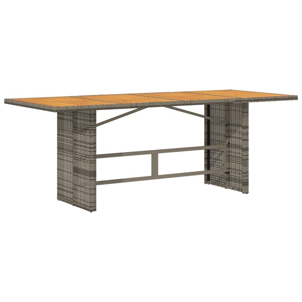 ComfortXL - Table de Jardin Bi-Matière Grise et Bois d'Acacia 190cm, Structure en Poly Rotin Robuste – ComfortXL Outdoor Living - Image 6