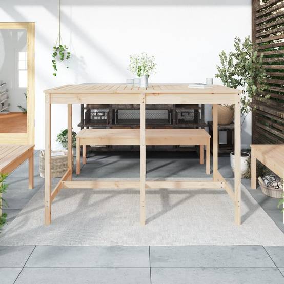 Table de jardin bois massif pin 159,5 x 82,5 x 110 cm - PANGIVO - Image 3