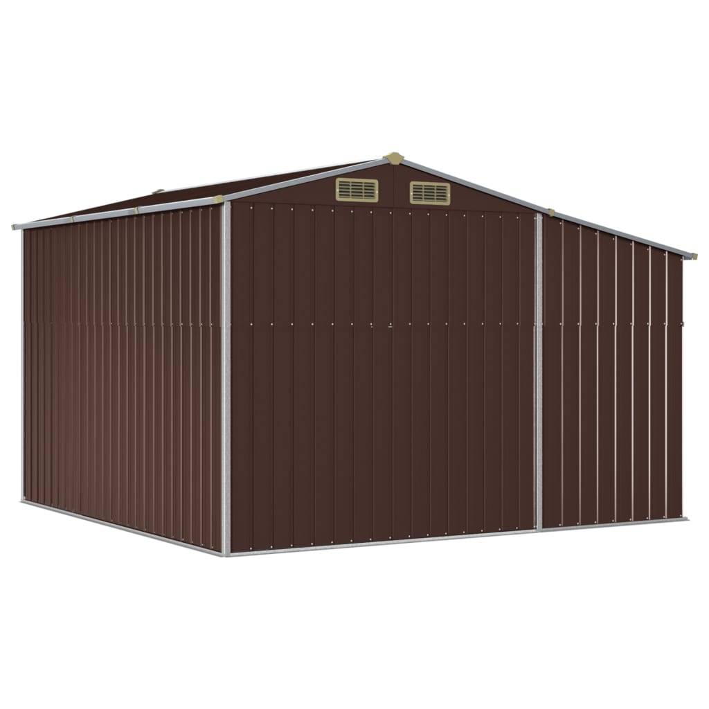 Vidaxl - Abri de jardin marron 277x279x179 cm acier galvanisé vidaXL 3188296 - Image 9